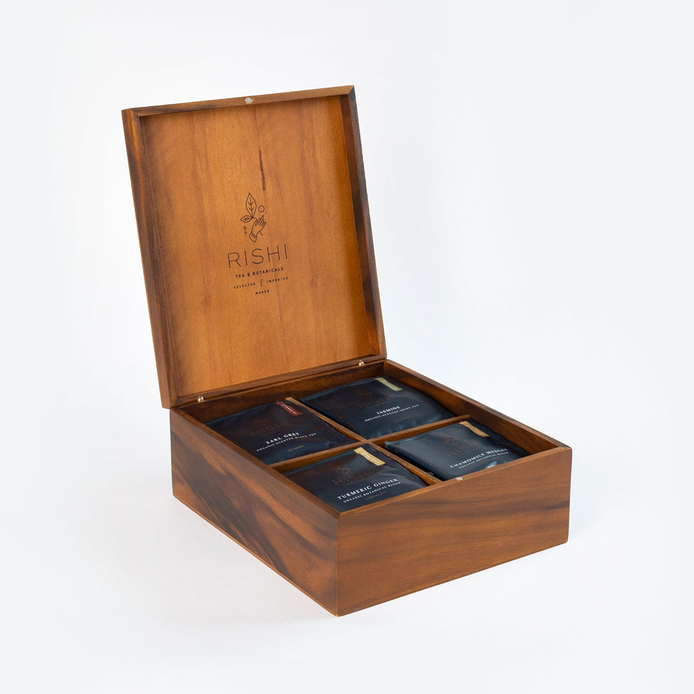 Four Tea Sachet Presentation Box-Wood