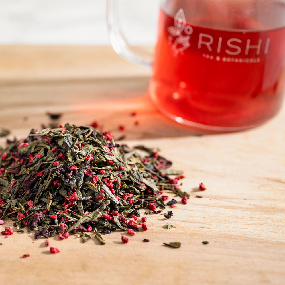 Polish Loose Raspberry Tea Raspberry Green Tea | Organic Loose Leaf Tea | Rishi Tea | Rishi Tea
